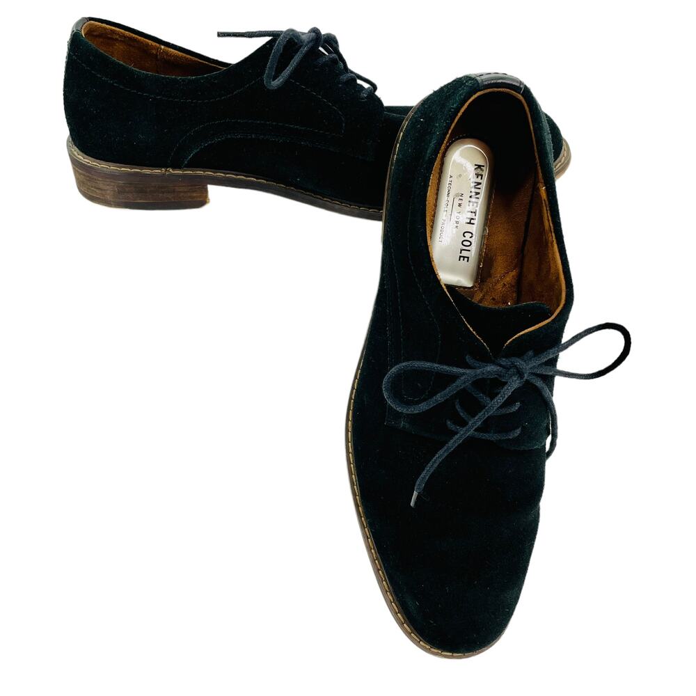 Kenneth Cole New York 10891 Black Suede Leather Lace Up Oxford Men 8.5